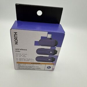 NORTH Wireless Microphone with Charger (USB-C) NEW Open Box